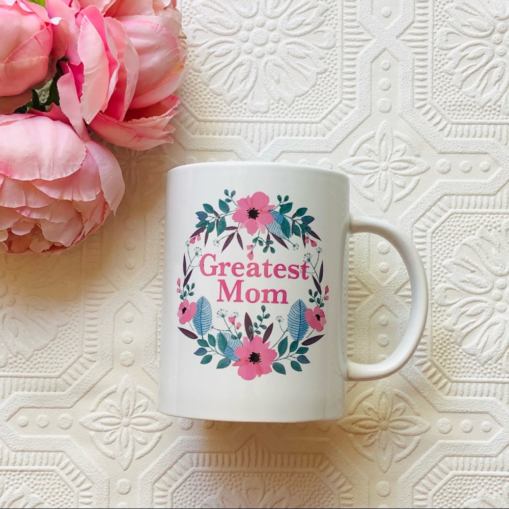 Floral Greatest Mom Coffee Mug